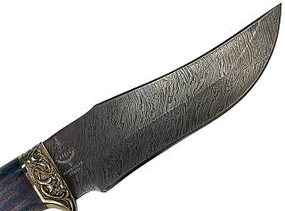 Нож Ладья Клык- 2 дамаск худ. литье акрил - фото 5