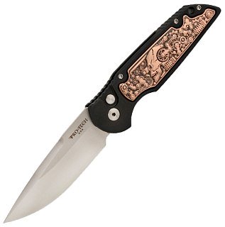 Нож Pro-Tech Shaw Steampunk черная рукоять клинок сатин - фото 1