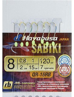 Оснастка Hayabusa морская сабики QR-16RB №7-0,8-1,5 голографический крючок 7кр - фото 1