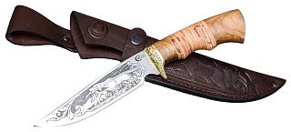 Нож ИП Семин Легионер 65х13 литье береста  гравировка - фото 1