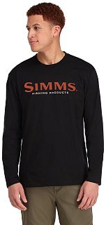 Футболка Simms Logo LS Black  - фото 2