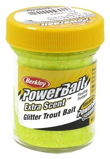Паста Berkley Powerbait select glitter trout bait 50гр Sunshine Yellow