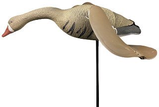 Подсадной гусь Taigan Goose летящий с вращающ. крыльями на стальном основании - фото 8