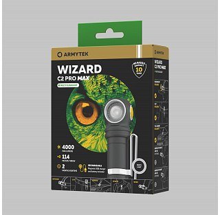 Фонарь Armytek Wizard C2 Pro Max Magnet USB белый налобный Com - фото 6