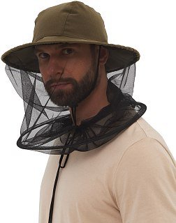 Панама-накомарник Huntsman Антигнус смесовая с кольцом хаки - фото 2