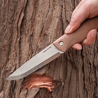 Нож Real Steel Pathfinder Fixed Brown Micarta клинок 14C28N 11,6см - фото 5