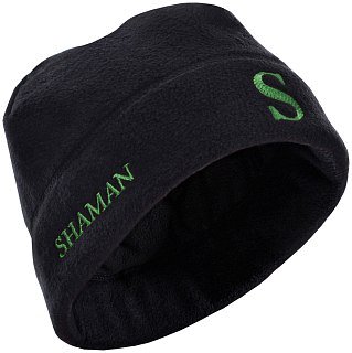 Шапка Shaman черная с зеленой вышивкой