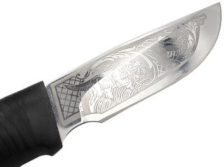 Нож Росоружие Сталкер-2 95х18 гравировка рукоять кожа - фото 6