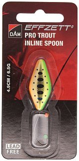 Блесна DAM Effzett Pro trout inline spoon 4,9см 6,5гр  green orange smolt