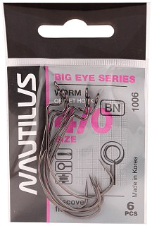 Крючок Nautilus Offset Big Eye Series Worm 1006 №4/0