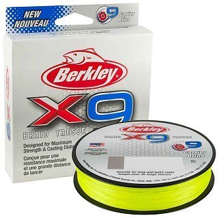 Шнур Berkley X9 fluro green 150м 0,14мм