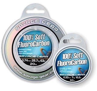 Леска Savage Gear Soft Fluorocarbon 50м 0,17мм 2,10кг 4,6lb Clear