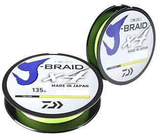 Шнур Daiwa J-Braid X4 0,13мм 135м Yellow