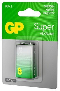 Батарейка GP 9V Alkaline 1604AA21-5CRSBC1 Super - фото 3