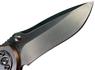 Нож Sanrenmu 7074LUC-SCY складной сталь 12C27 Brush bronze 420 steel - фото 2