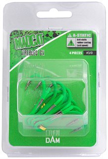 Крючки DAM Madcat A-static treable 6X №3/0 4шт - фото 1