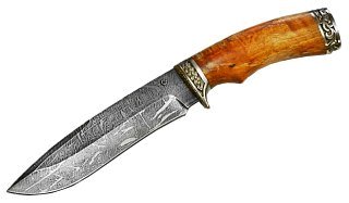 Нож ИП Семин Скиф дамасская сталь карельская береза - фото 2