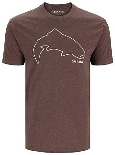 Футболка Simms Trout Outline T- Brown Heather  - фото 1