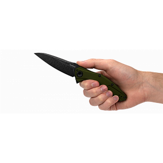 Нож Kershaw Bereknuckle складной сталь 14C28N рукоять оливковая 6061-T6 - фото 7