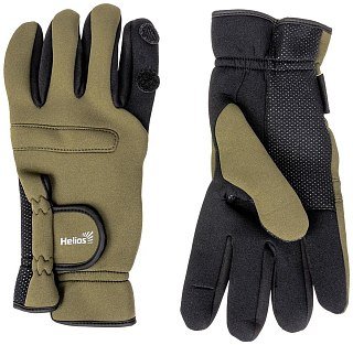 Перчатки Helios Catcher рыбацкие неопрен хаки - фото 2
