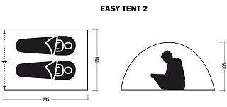 Палатка Jungle Camp Easy Tent 2 зеленый/серый