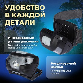 Фонарь Pereval BT-HL9013 налобный 160 Lumens - фото 4