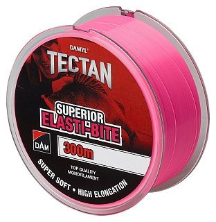 Леска DAM Tectan Superior Elasti-Bite 300м 0.30мм 6.5кг 14lbs Pink - фото 1