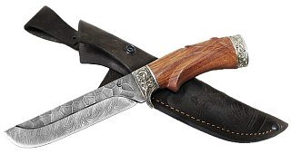 Нож ИП Семин Варяг дамасская сталь литье ценные породы дерева - фото 1