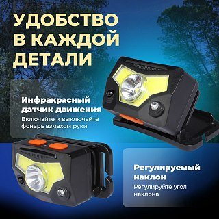 Фонарь Pereval BT-HL9067 налобный 300 Lumens - фото 4