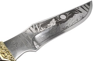 Нож Ладья Клык НТ-12 Р 65х13 рисунок худ. литье венге - фото 5