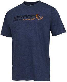 Футболка Savage Gear Signature logo blue melange - фото 1