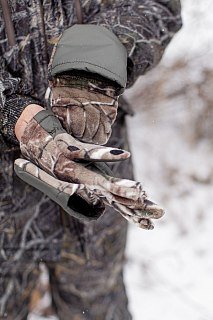 Перчатки Хольстер охотника-рыбака утепленные темный лес флис - фото 16