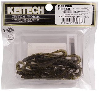 Приманка Keitech Mad Wag mini 2,5" 101 green pumpkin PP - фото 2