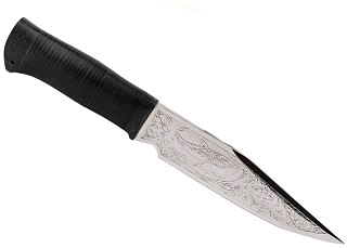 Нож Росоружие Кайман-2 сталь 95х18 рисунок рукоять кожа - фото 1
