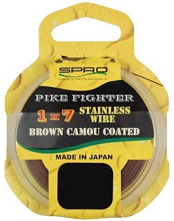 Поводковый материал SPRO 1x7 Brown Coated Wire 20lb 20м