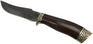 Нож Ладья Клык-2 дамаск венге худ. литье - фото 2