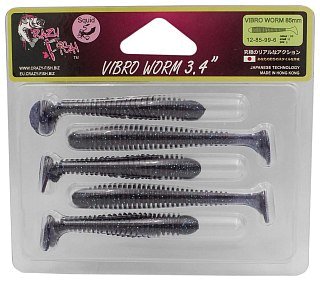 Приманка Crazy Fish Vibro worm 3,4" 12-85-99-6