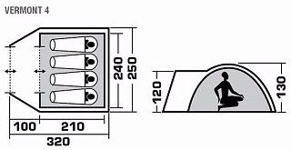Палатка Trek Planet Vermont 4 синий/красный - фото 6