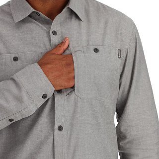 Рубашка Simms Cutbank Chambray LS Cinder Chambray  - фото 4
