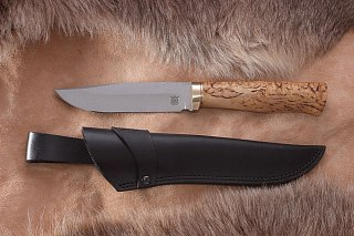 Нож Северная Корона Оцелот нержавеющая сталь карельская береза satin - фото 6