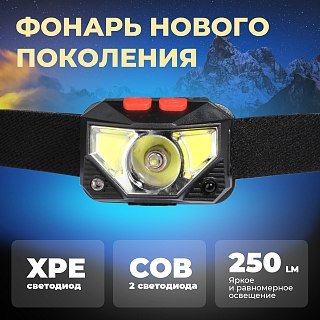 Фонарь Pereval BT-HL9066 налобный 250 Lumens - фото 2