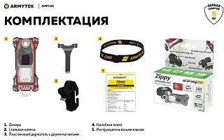 Фонарь Armytek Zippy Extended Set Grey - фото 22