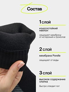 Носки Nucex водонепроницаемые WHR03 черный-серый - фото 2