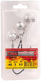 Джиг-головка Тула на крючке Cannelle №8.0 120 40гр 3шт