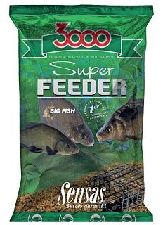 Прикормка Sensas 3000 1кг super feeder lake black 1кг