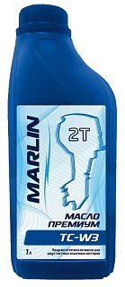 Масло Marlin Премиум полусинтетическое 2Т TC-W3 1л - фото 1