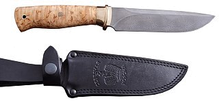 Нож Северная Корона Барс дамасская сталь карельская береза - фото 1