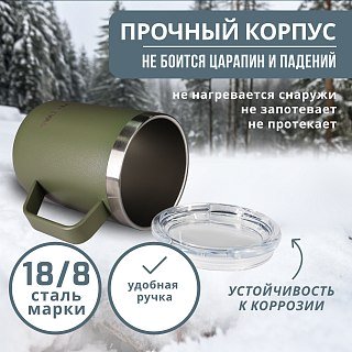 Термокружка Pereval HM2-350-12 350мл khaki - фото 2