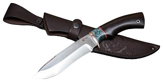 Нож ИП СЕМИНА Скиф сталь мельхиор 690 стаб.кар.бер.черное дерево