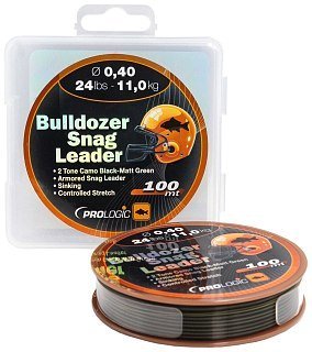 Шоклидер Prologic Bulldozer snag leader 100м 24lbs 11,0кг 0,40мм сamo - фото 1